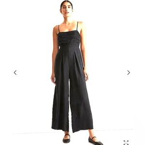 Madewell Ruched Crop Straight-Leg Jumpsuit, Black, NWOT Size 16 ELEGANT SOLD OUT
